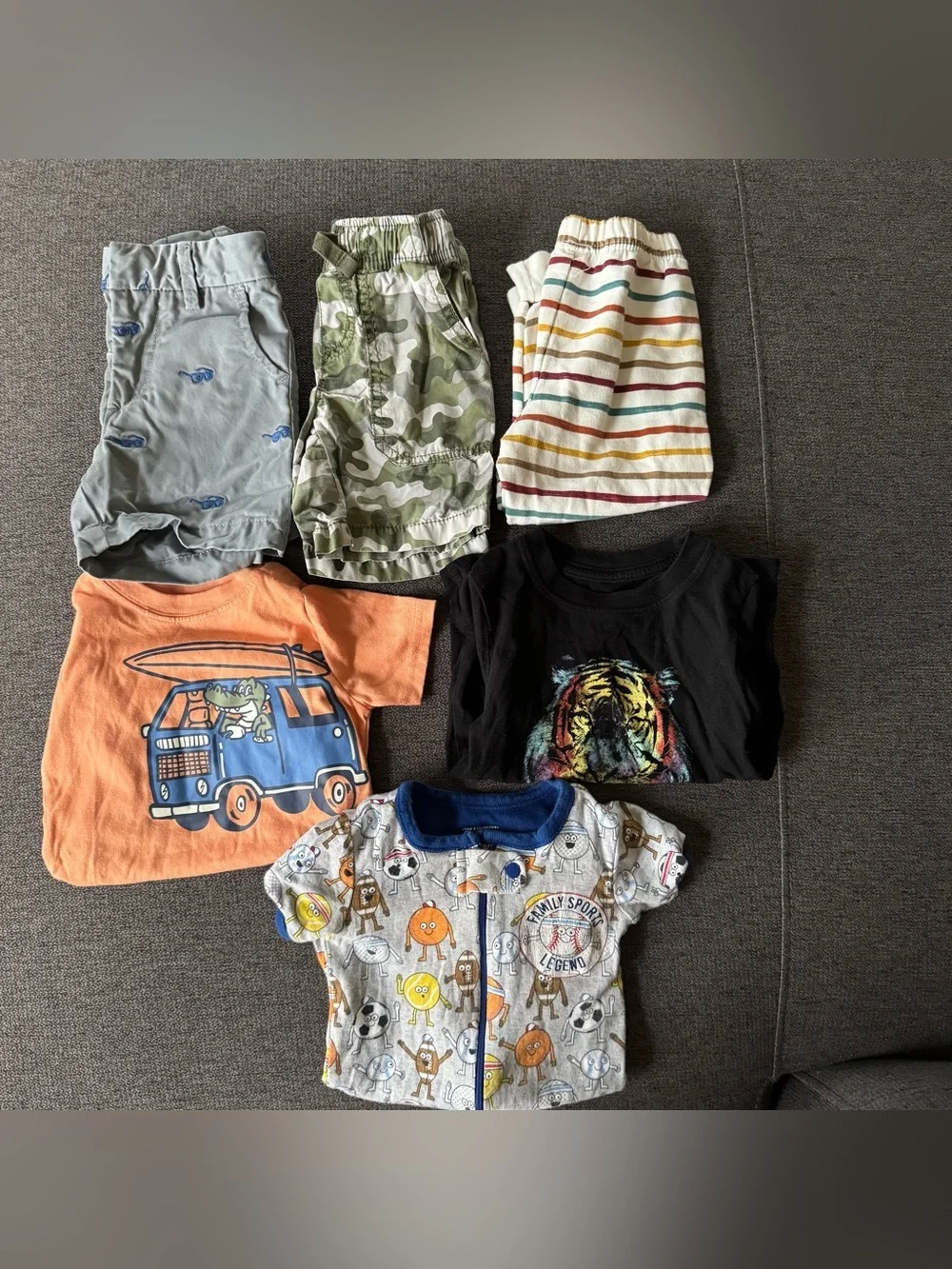 Bundle Baby Boy 18M 6PC Set Lot Summer Shorts Tops Joggers Romper